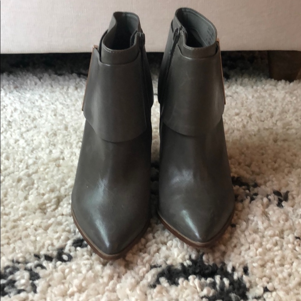 Aldo Gray Leather Booties — size 8